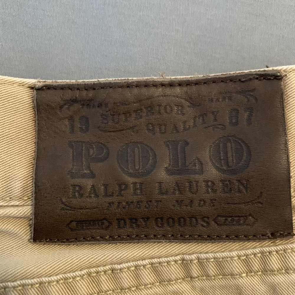 Polo Ralph Lauren Jeans Mens 36x31‎ Beige Light Wash Straight Leg Denim Pants - Picture 9 of 10